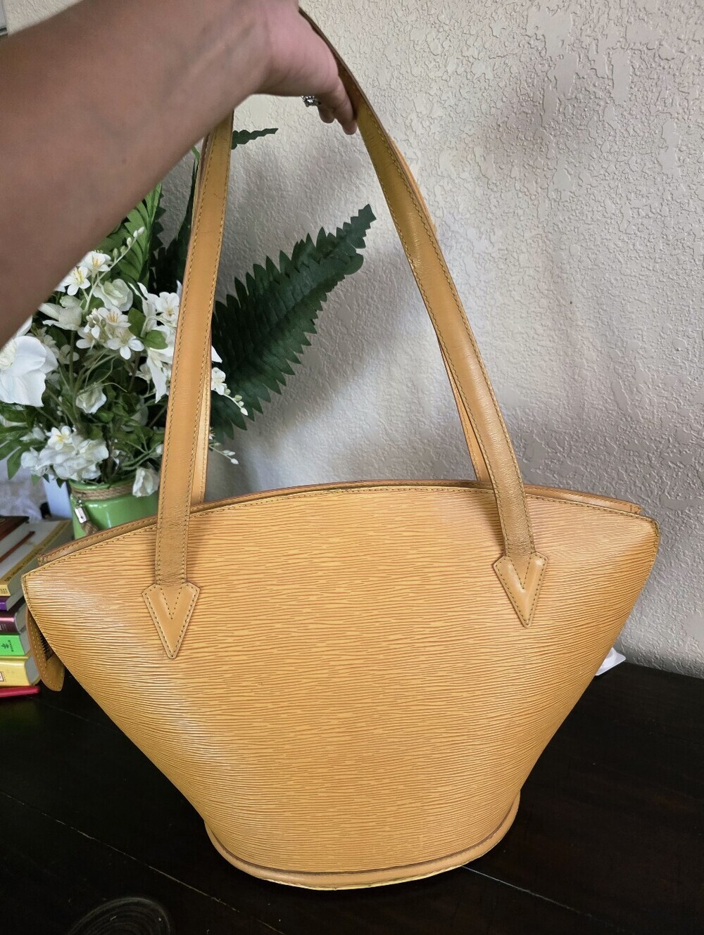 Yellow Louis Vuitton Shoulder Tote Bag